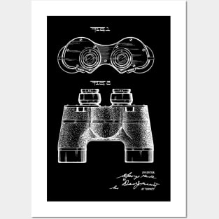 Binocular Vintage Patent Hand Drawing Posters and Art